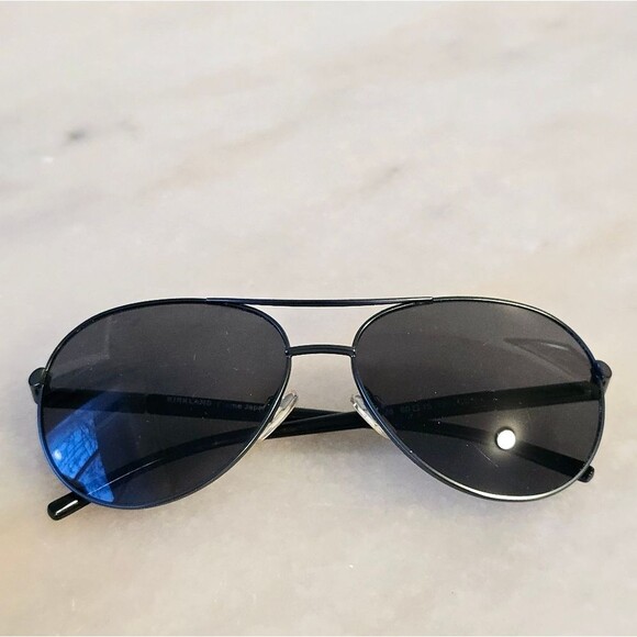 Kirkland Signature M28 Polarized Metal Aviator Sunglasses Gunmetal Grey Unisex - Picture 4 of 8